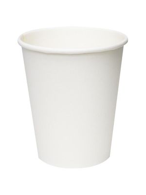 Single Wall White Hot Cups: 16oz