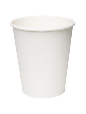 Single Wall White Hot Cup: 8oz