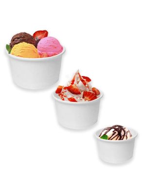 White Ice Cream Tubs