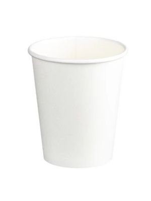Single Wall White Hot Cup PLA: 8oz