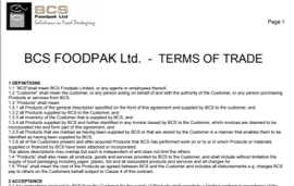 Terms of Trade Form